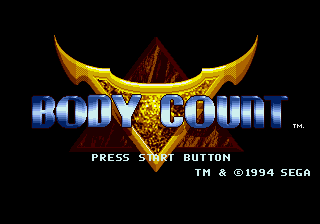 Bodycount title screen for Sega Mega Drive